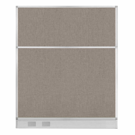 Versare Hush Panel Configurable Cubicle Partition 5' x 6' Warm Pebble Fabric W/ Cable Channel 1812578